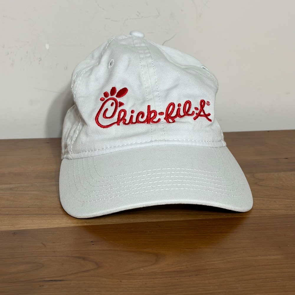 Chick-fil-A Authentic Originals White Baseball Hat Red Logo Adjustable Cap